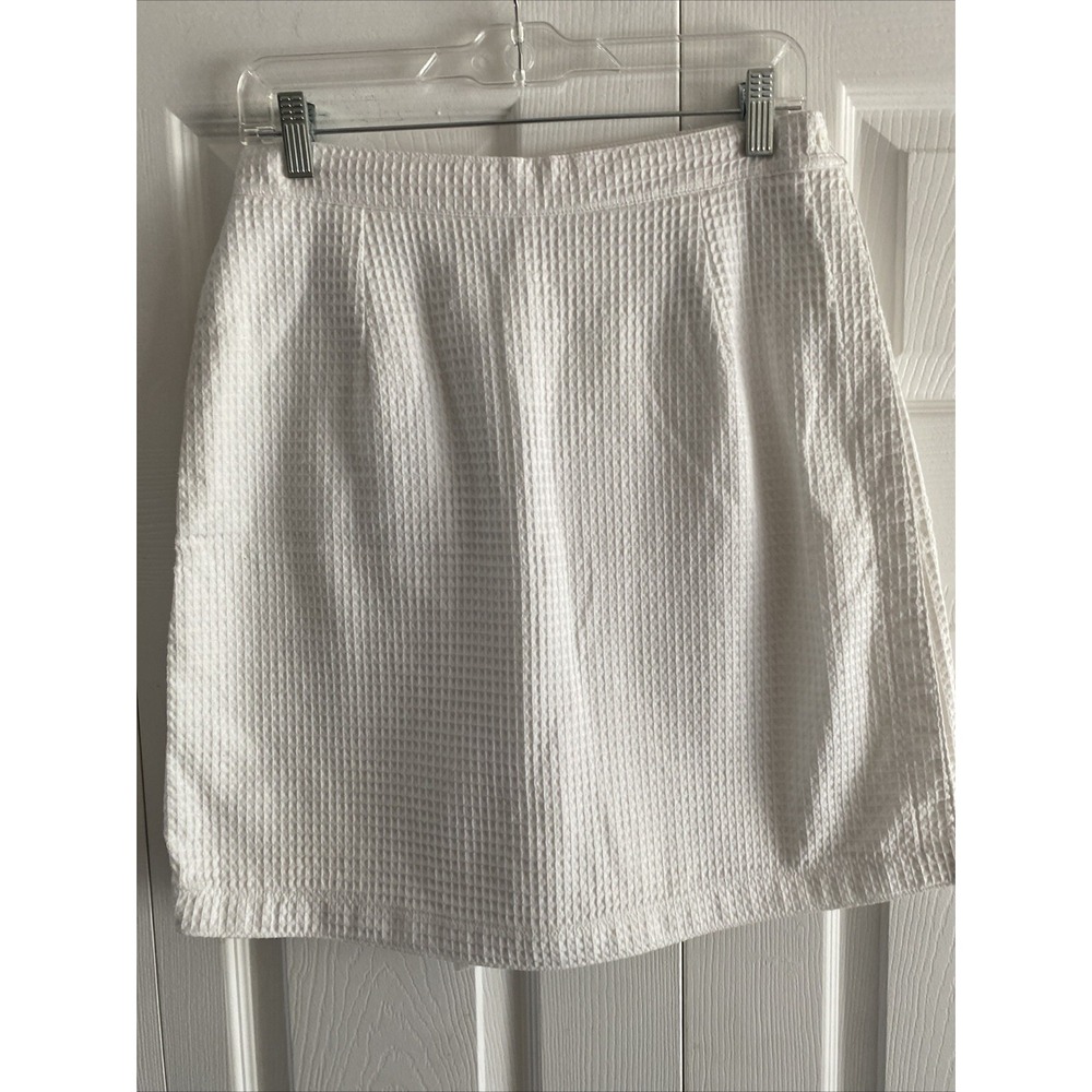 Elaine Benedict EB Naturally Skort Womens Size 8 White Waffle Weave Resort Beach